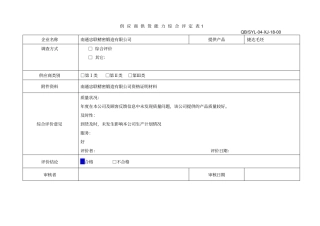 供应商供货能力综合评价表18
