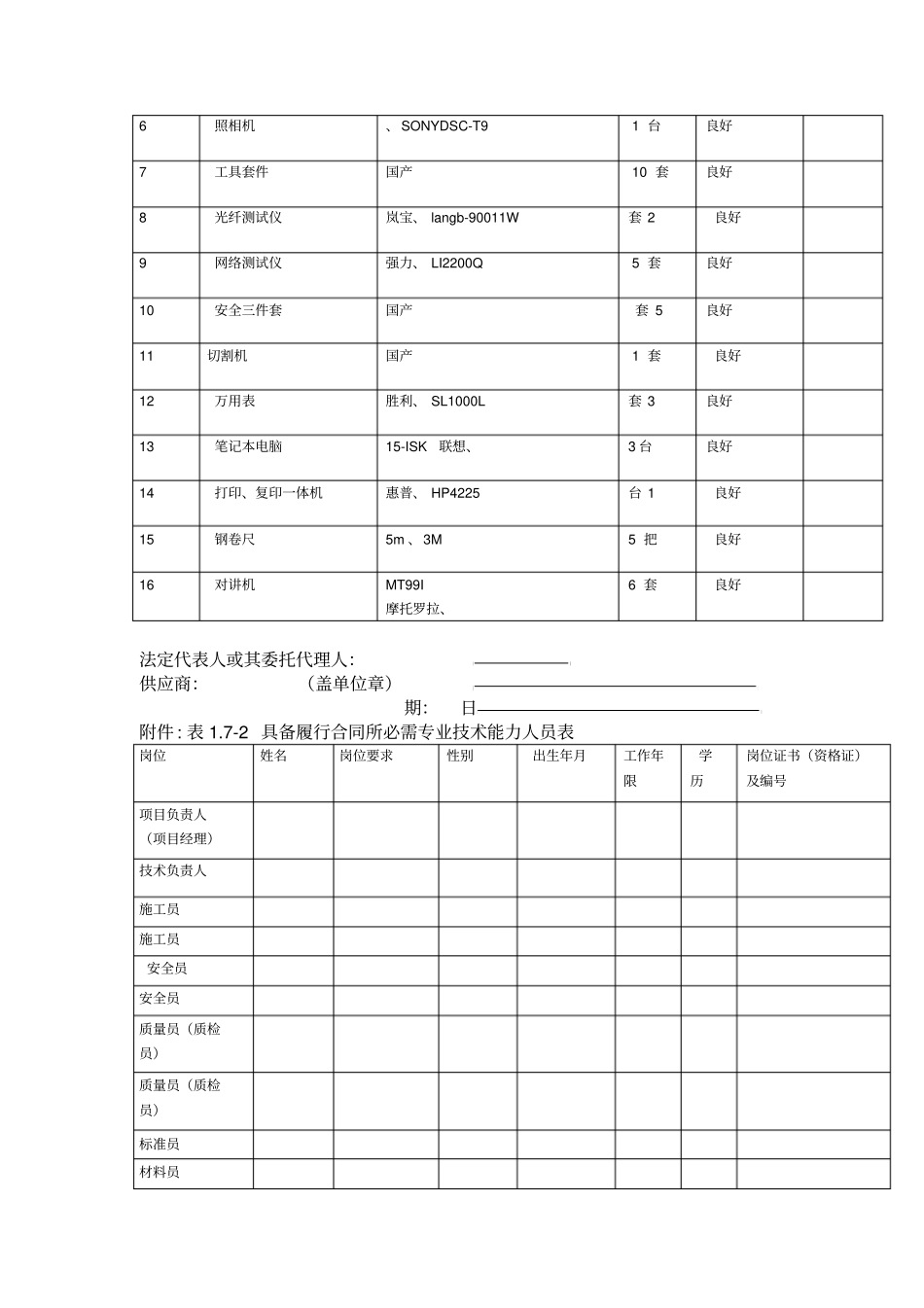 供应商具备履行合同所必需的设备和专业技术能力的证明材料45457_第2页