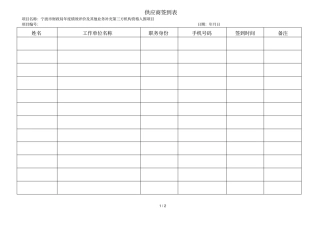 供应商签到表