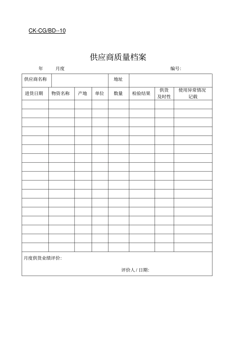 供应商管理表格汇总_第2页