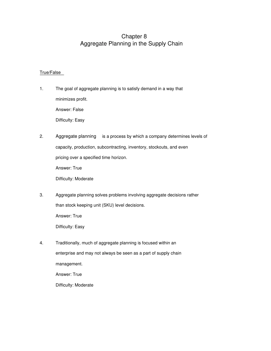 供应链管理第三版Unit8习题与答案_第1页