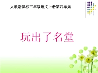 《玩出了名堂》教学课件2