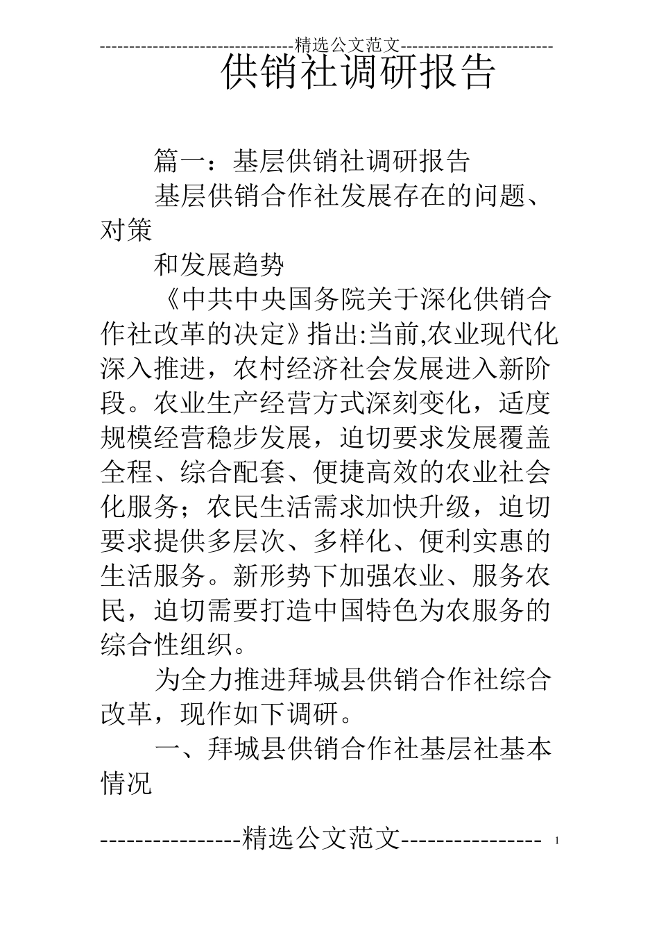 供销社调研报告_第1页