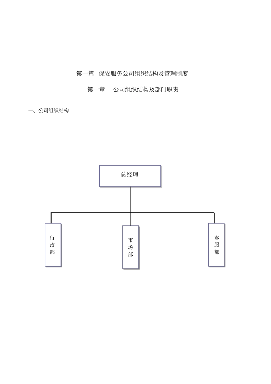 保安公司组织架构、岗位制度及保安管理制度_第3页