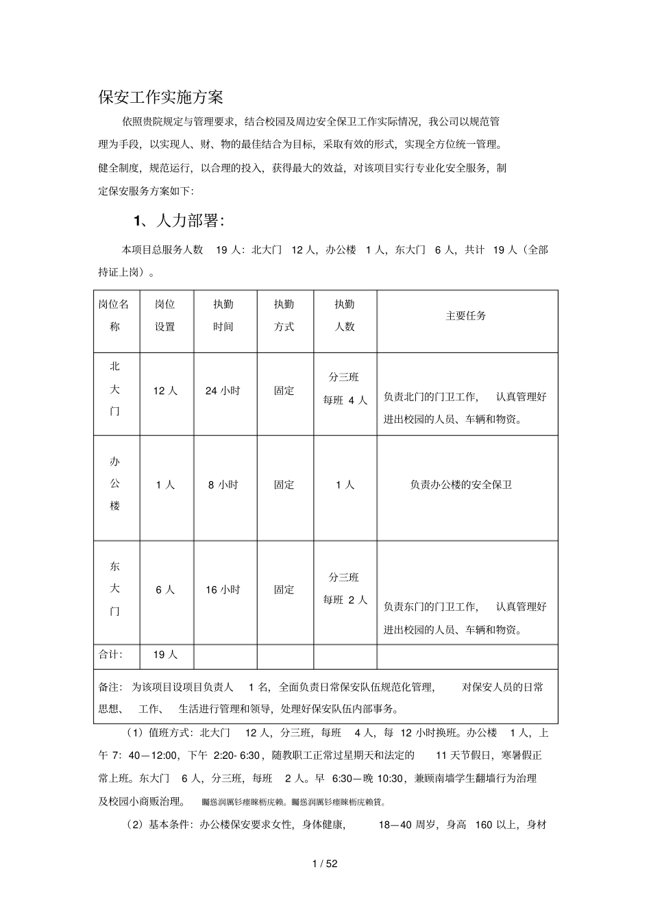 保安工作实施方案_第1页