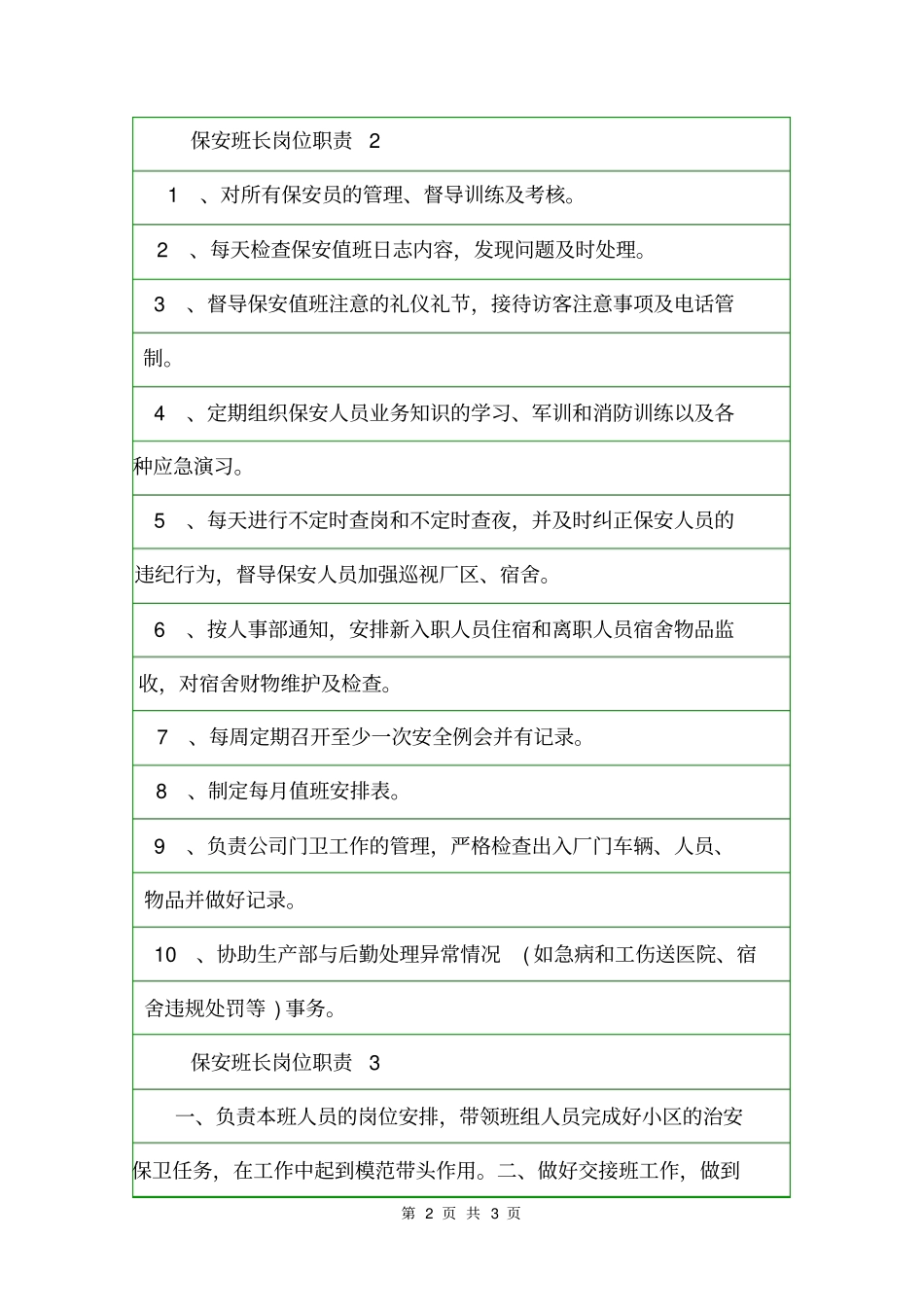 保安班长岗位职责岗位职责_第2页