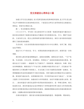 党支部建设心得体会3篇 