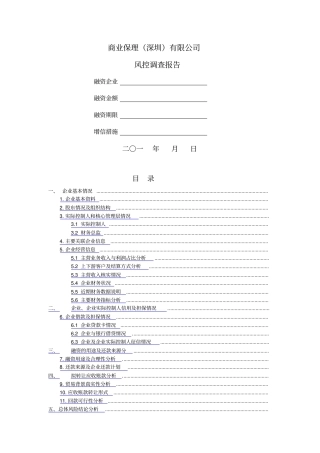 保理风控报告