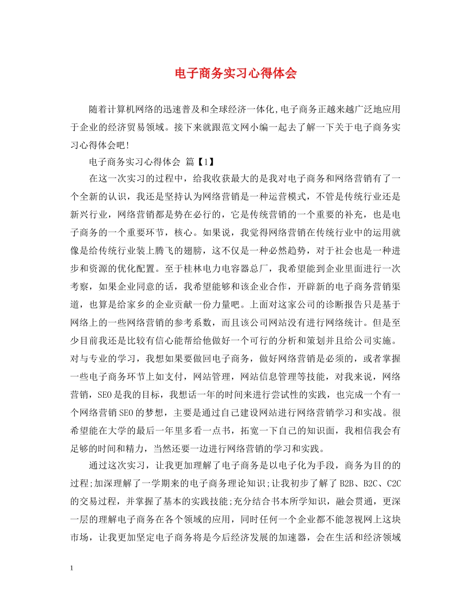 电子商务实习心得体会 _第1页