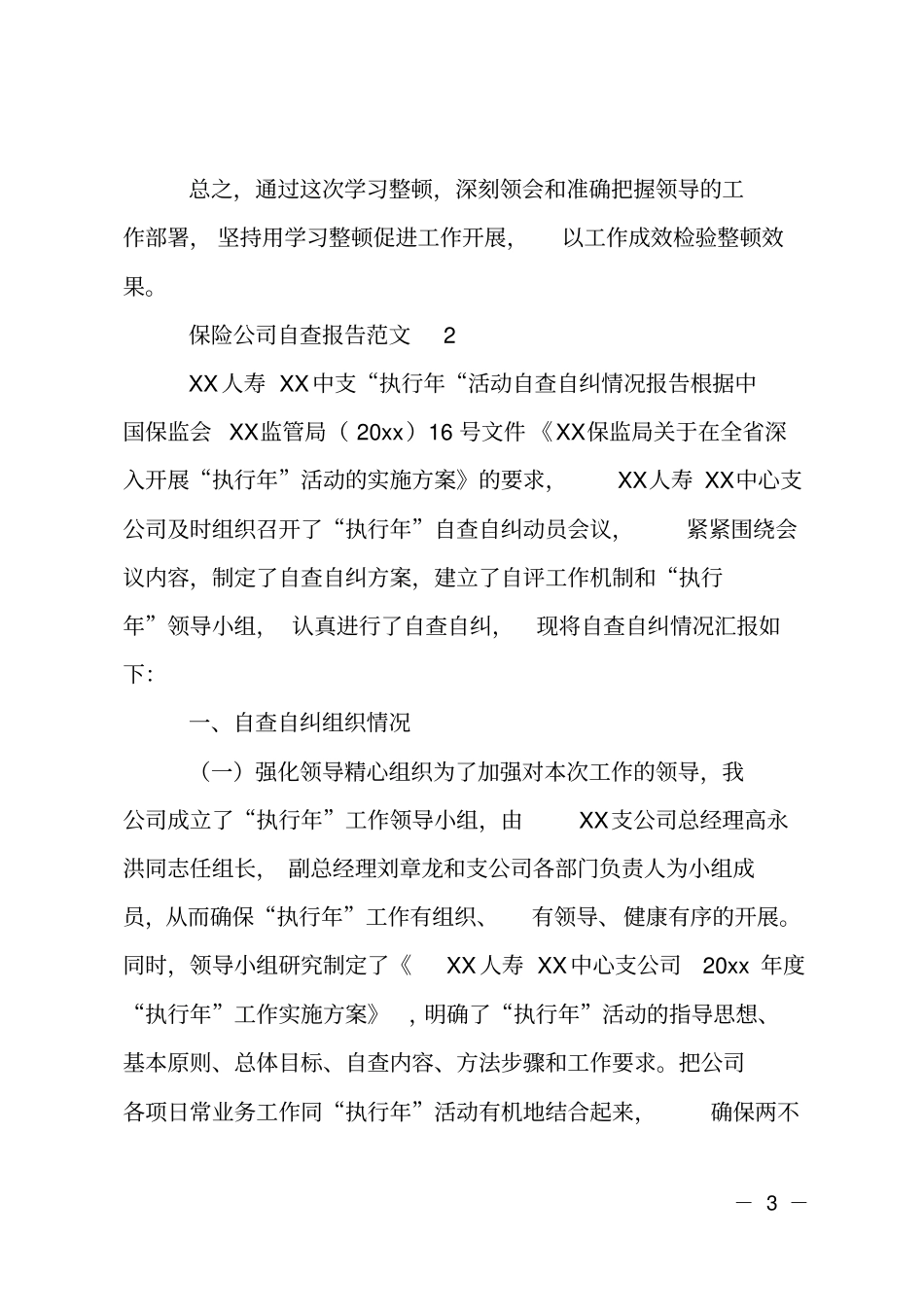 保险公司自查报告_第3页