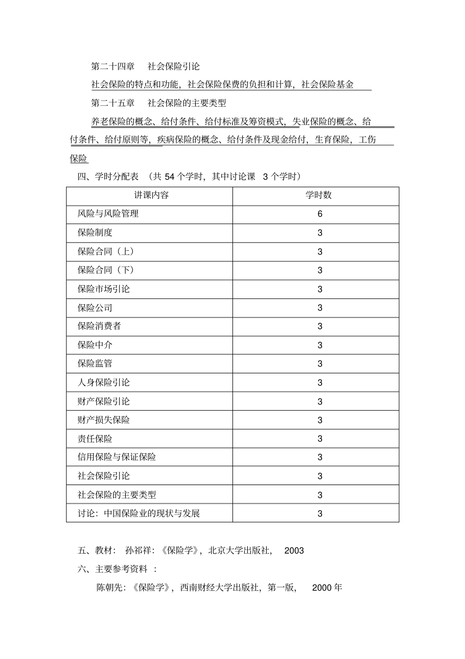 保险学教学大纲_第3页