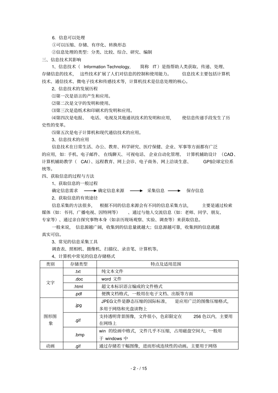 信息应用技术基础复习材料_第2页