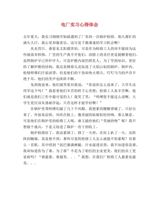 电厂实习心得体会 (2) 