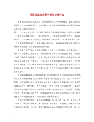 道路交通安全警示教育心得体会 