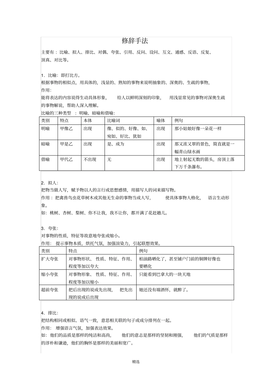 修辞手法大全_第1页