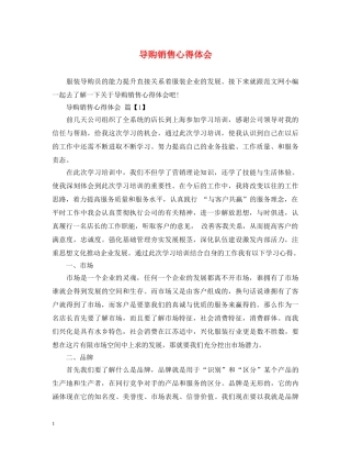 导购销售心得体会 