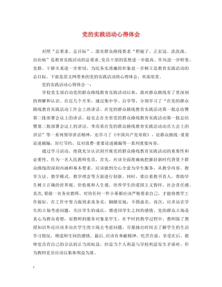党的实践活动心得体会 