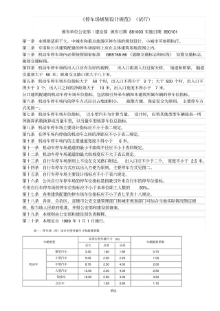停车场规划设计规范