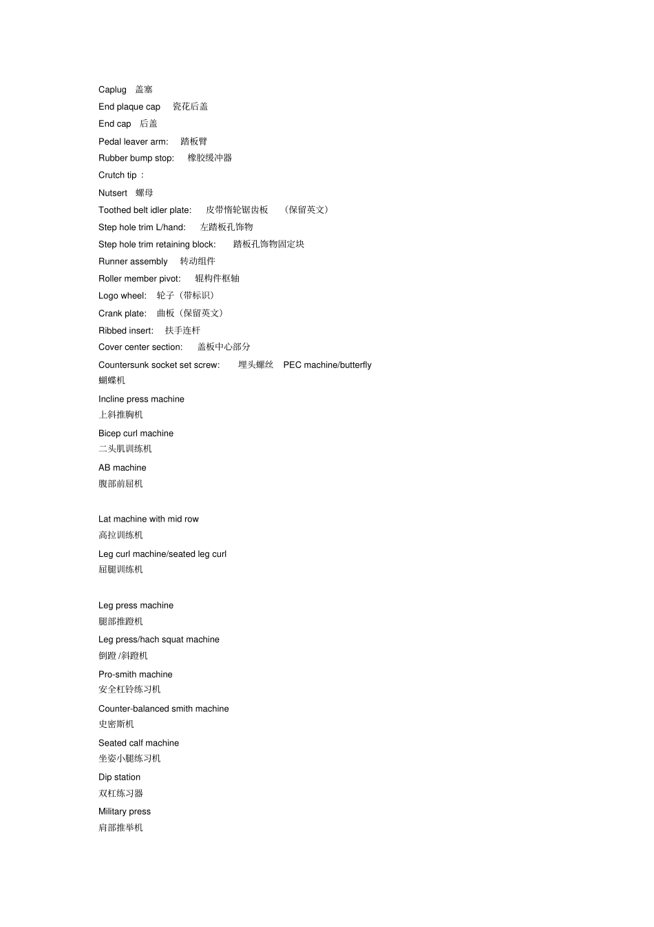 健身英语丰富词汇_第3页