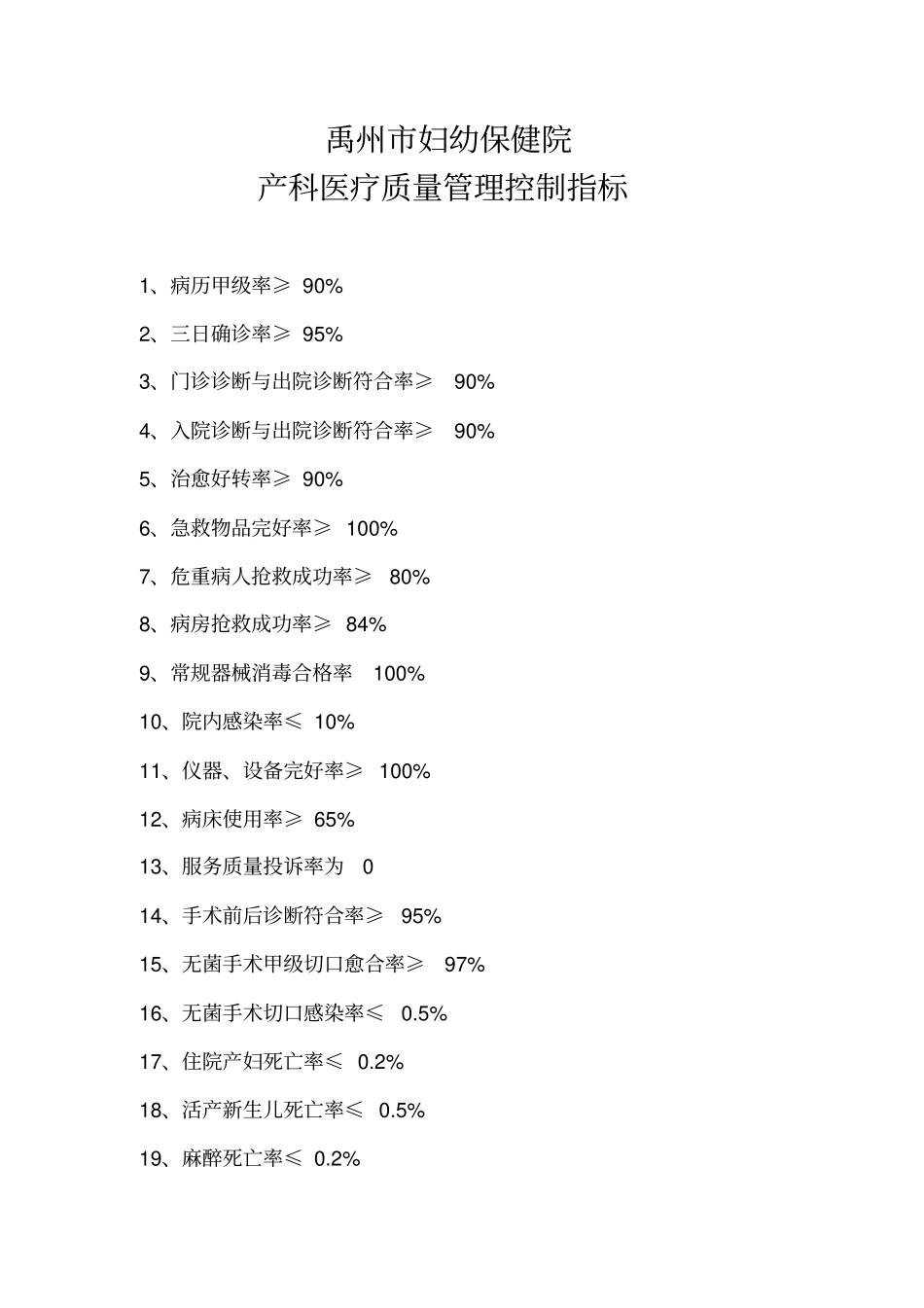儿科医疗质量管理控制指标_第3页