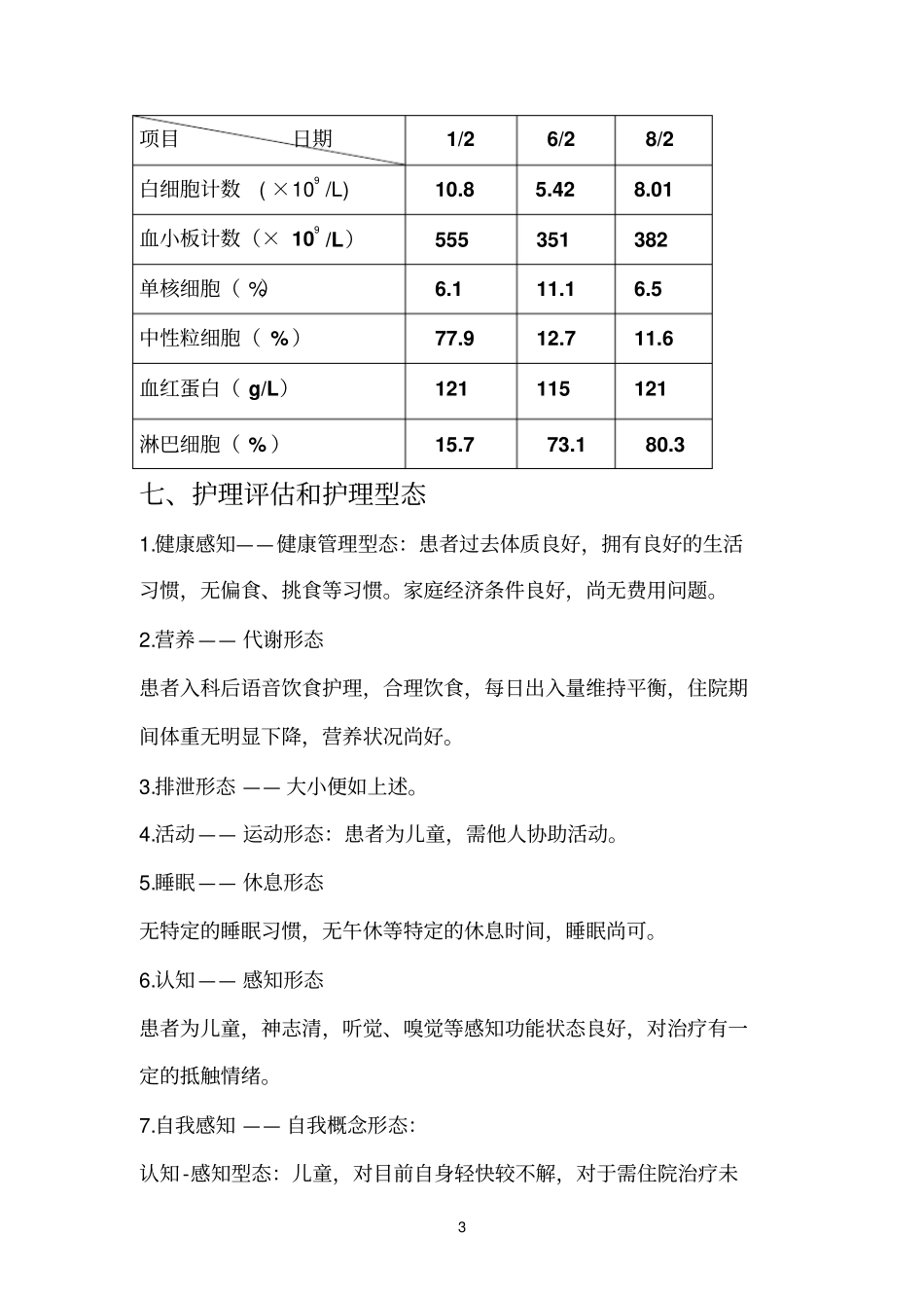 儿科护理个案免费下载_第3页