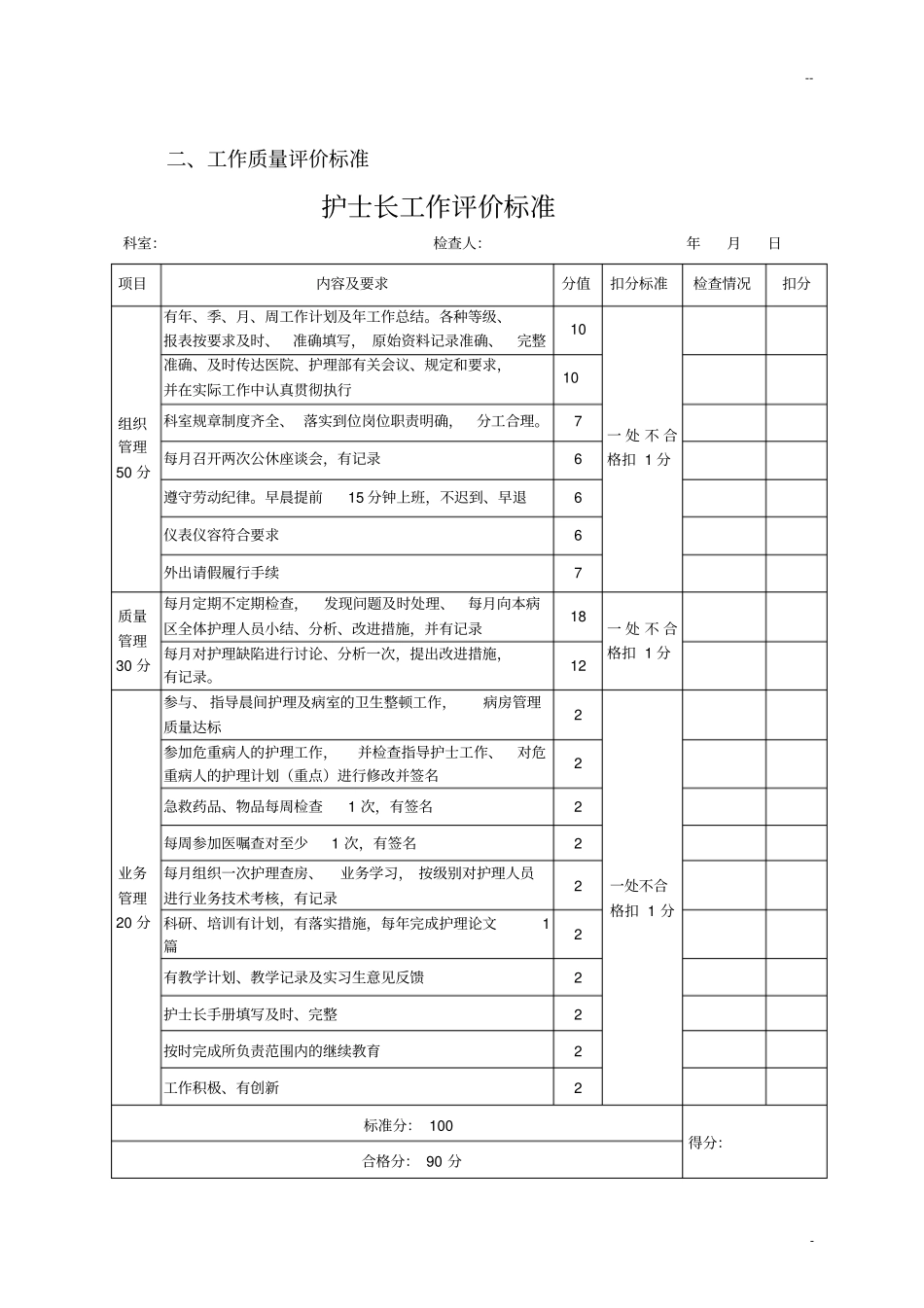 儿科护理管理质量标准及评价标准_第3页