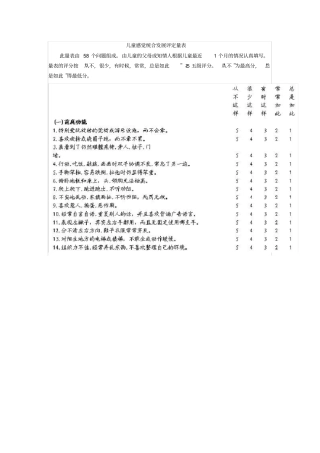 儿童感觉统合发展评定量表
