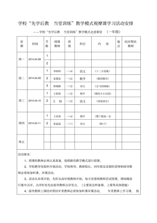先学后教,当堂训练教学模式尝试课——一年级组
