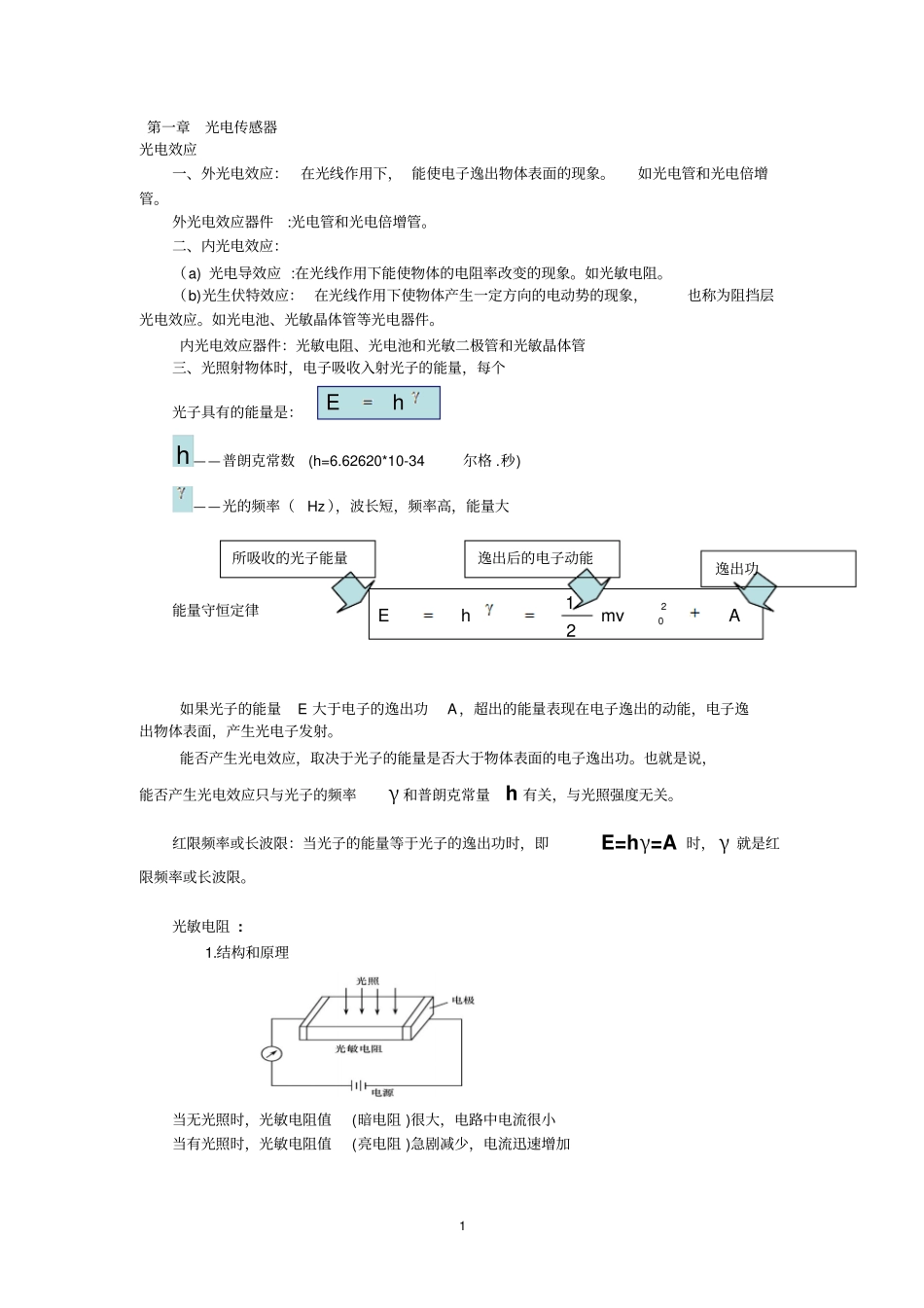 光电传感器考试必备复习材料_第1页
