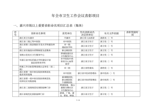 全卫生工作会议表彰项目