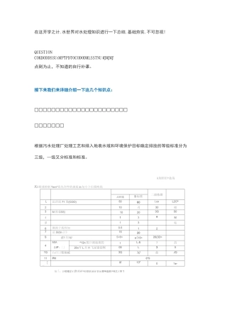 污水的排放标准、处理工艺、仪表使用