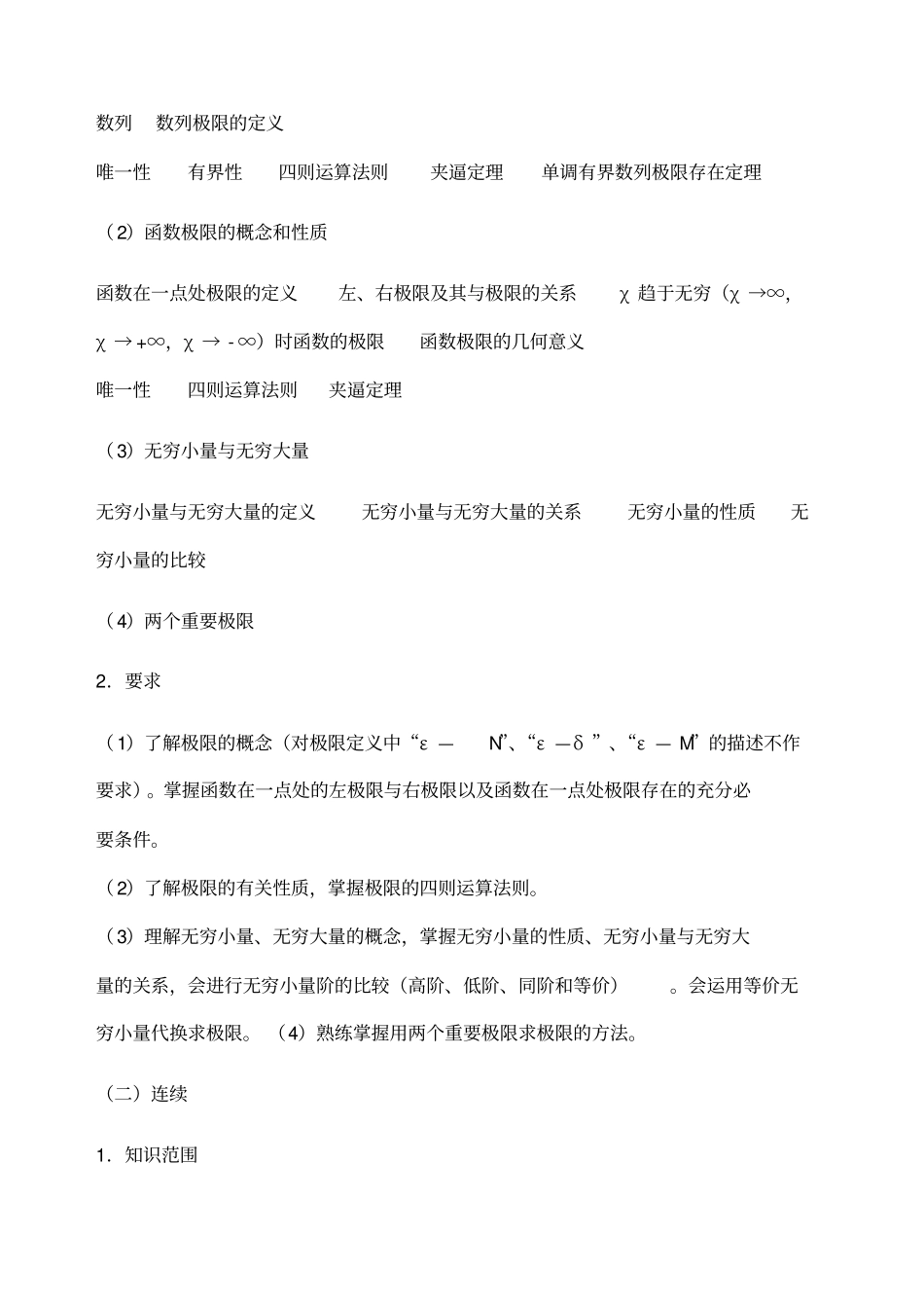 全国各类成人高等学校招生复习考试大纲专升本高数_第2页
