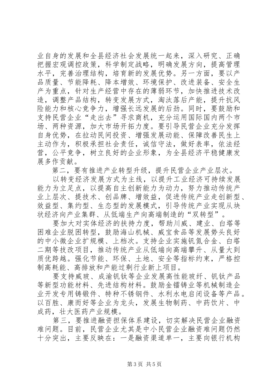 在全县民营经济工作领导小组协调会议上的讲话发言_第3页