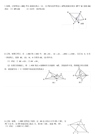 全等三角形难题集锦超级好