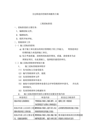全过程造价控制咨询方案有了1剖析
