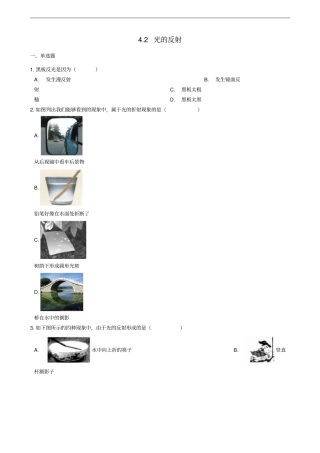 八年级物理上册2光的反射同步练习题新版新人教版