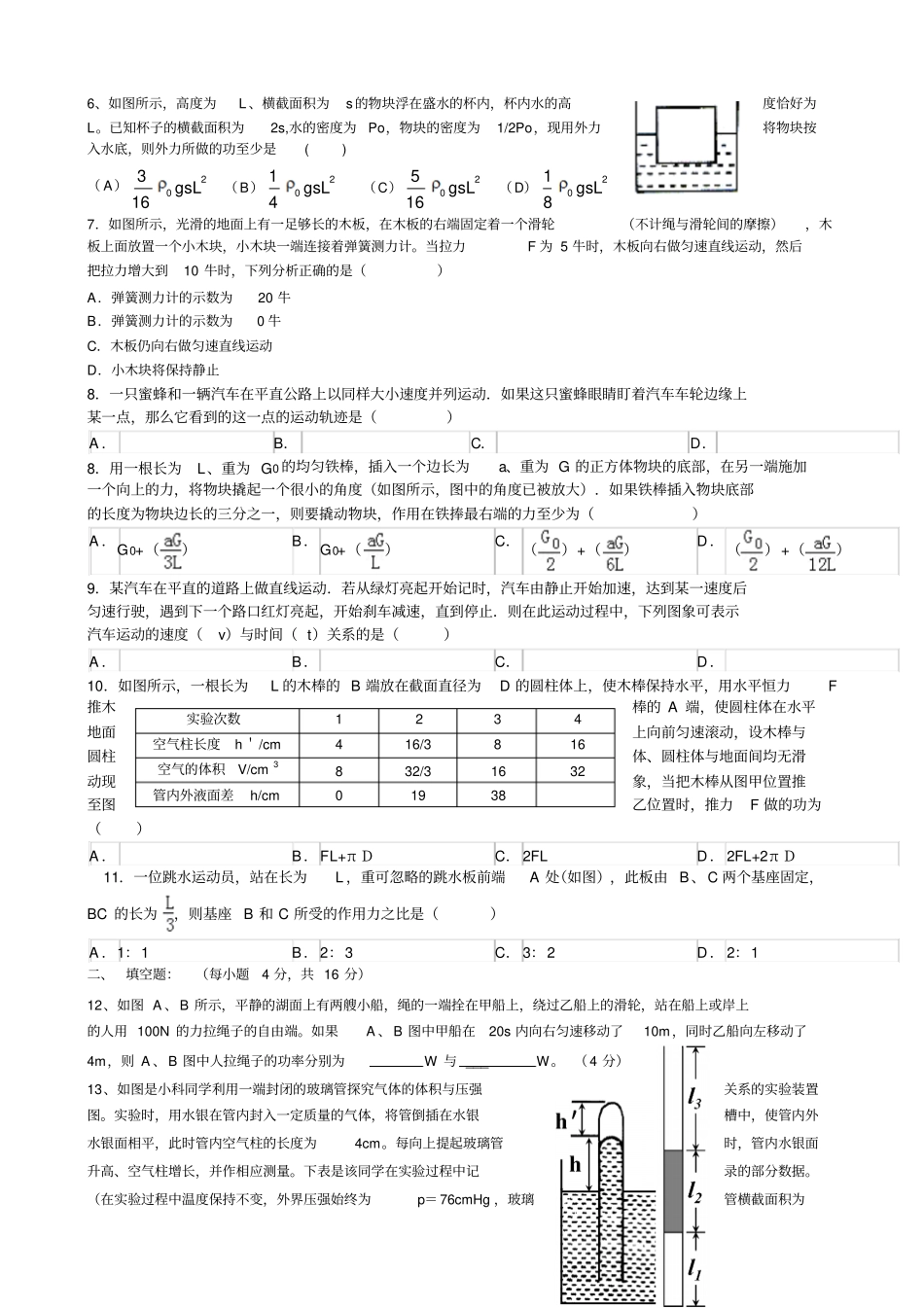 八年级物理下竞赛试题_第2页
