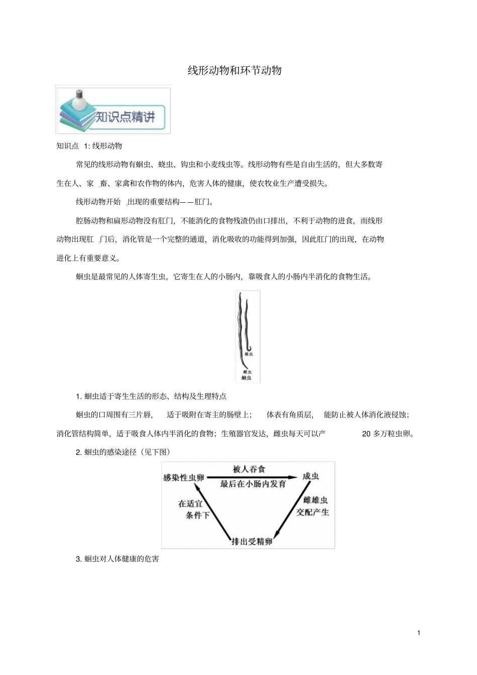 八年级生物上册线形动物和环节动物备课资料新版新人教版_第1页