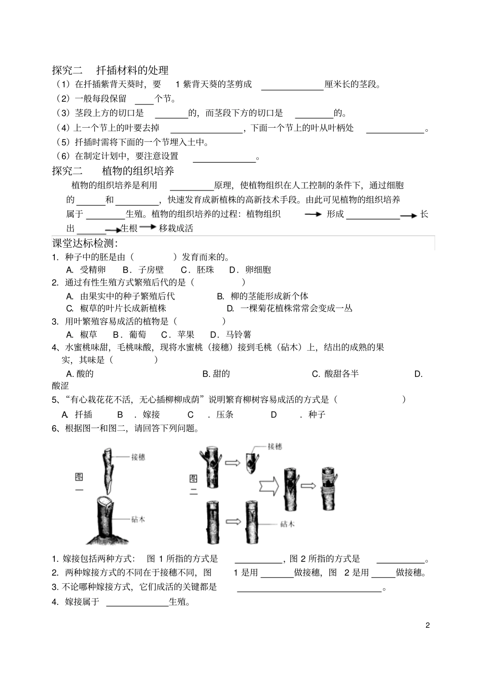 八年级生物下册_人教新课标版导学案_第2页