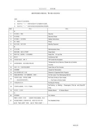 公共场所英文译写要求规范----第1部分：通用类设施及功能信息