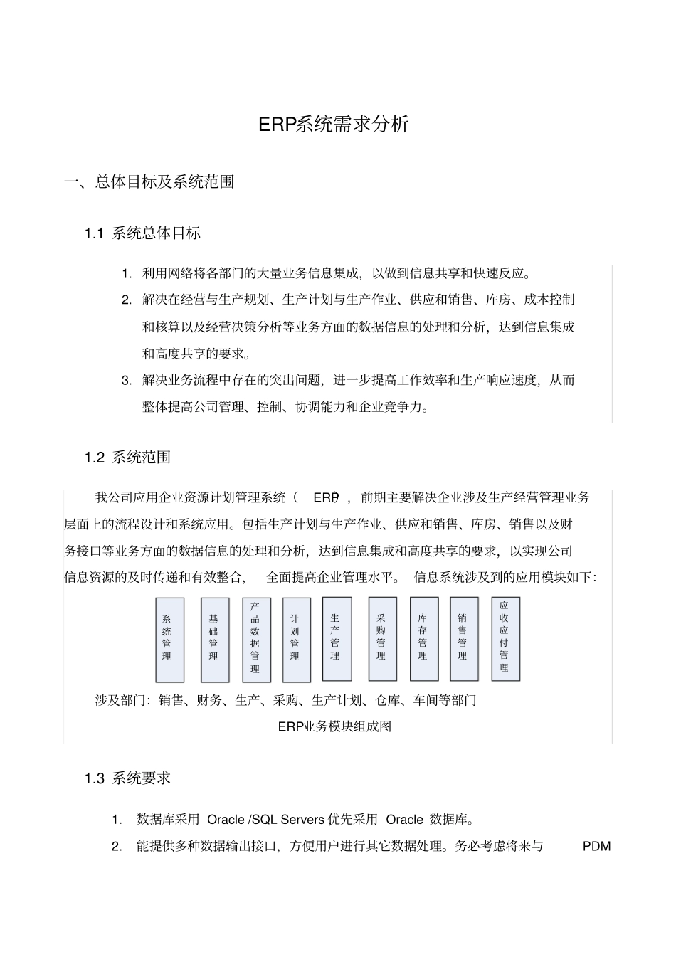 公司ERP系统需求分析_第1页