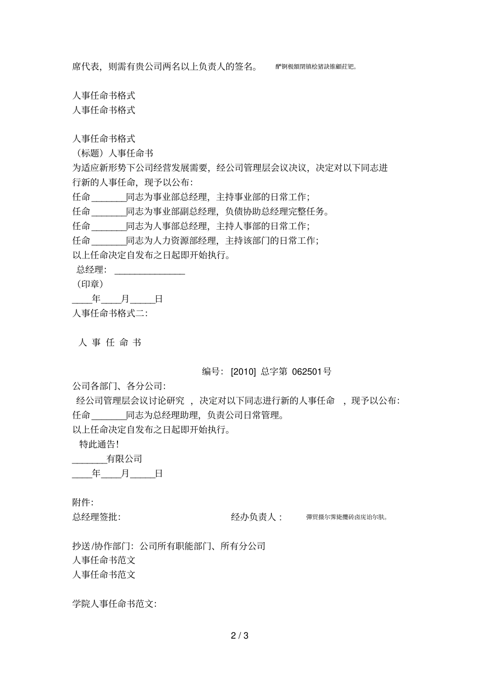 公司人事任命书格式_第2页