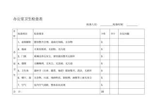 公司卫生检查表