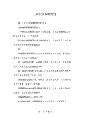 公司发展战略规划