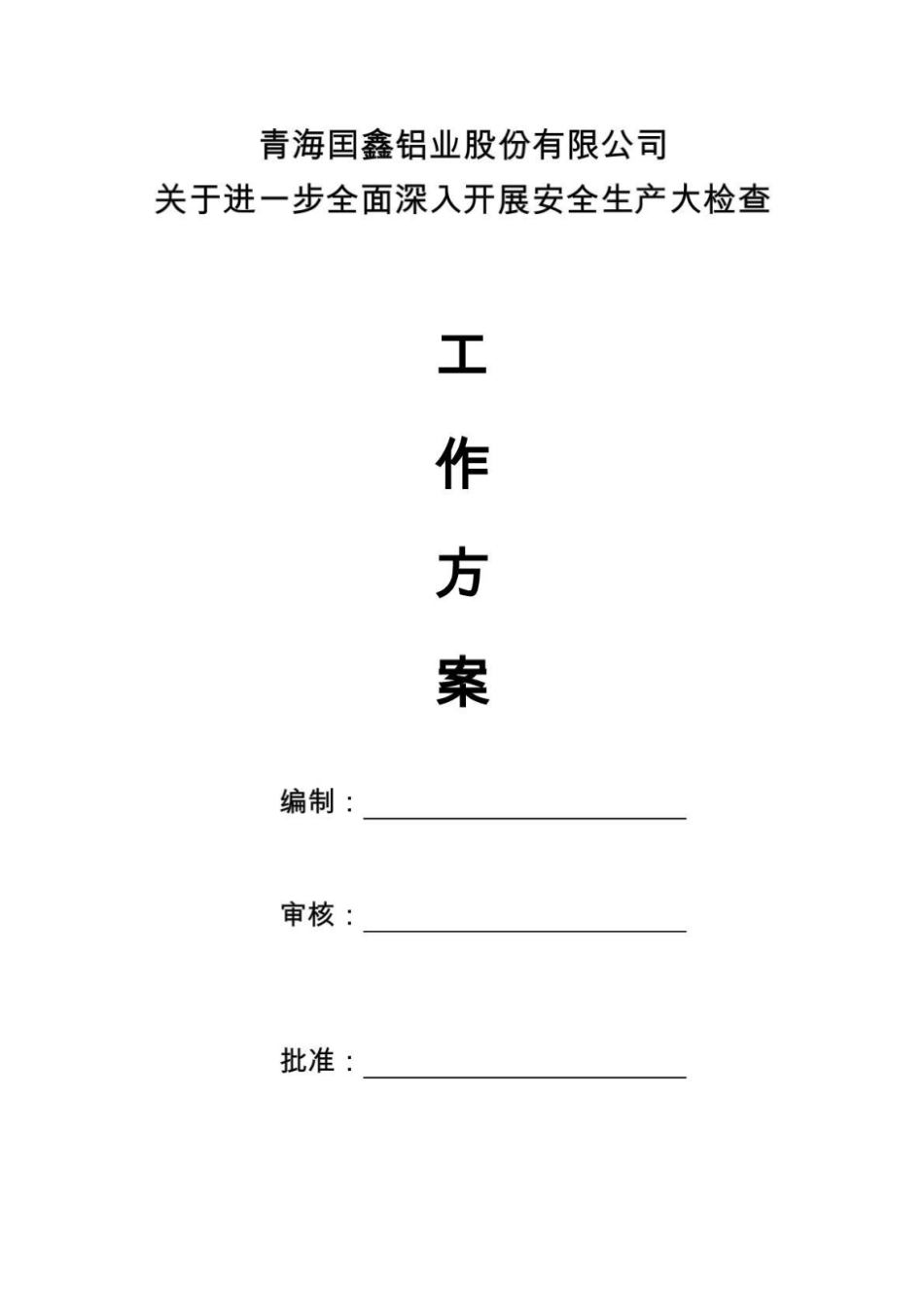 公司安全检查工作方案_第1页