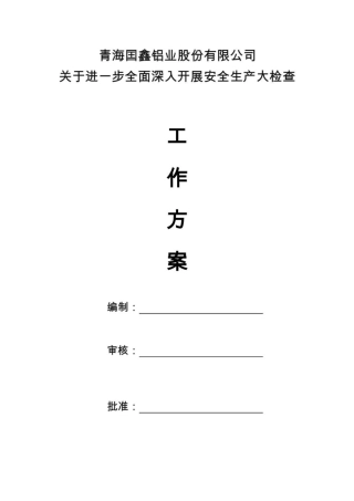 公司安全检查工作方案