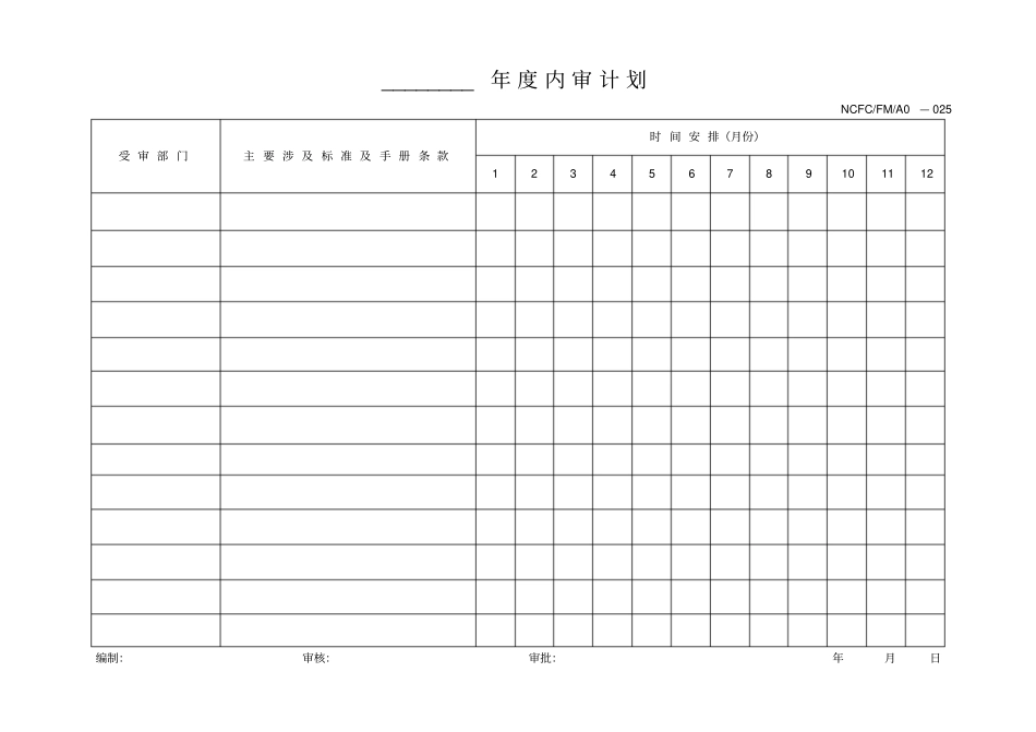 公司年内审计划表_第1页