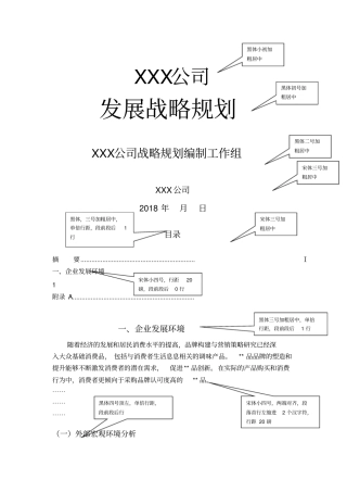 公司战略规划模板