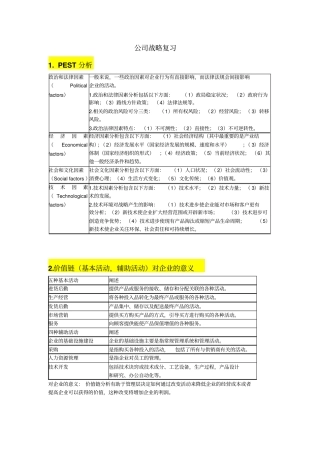 公司战略复习资料