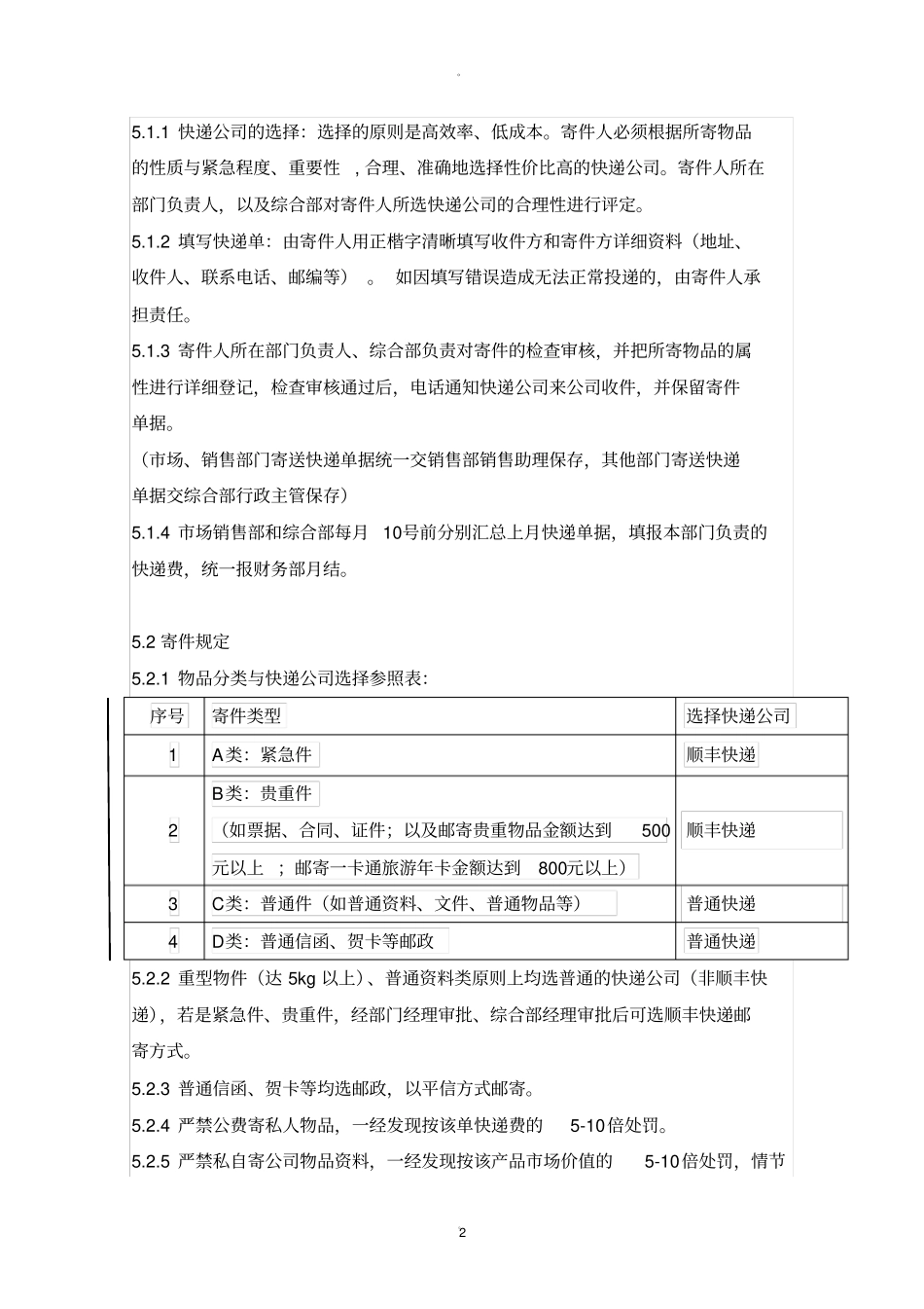 公司收发快递管理规定_第2页